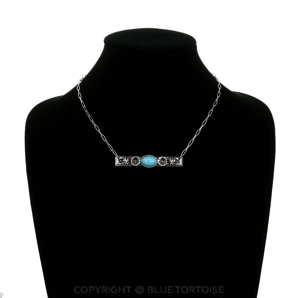 Western Flower Bar Necklace - Image 2