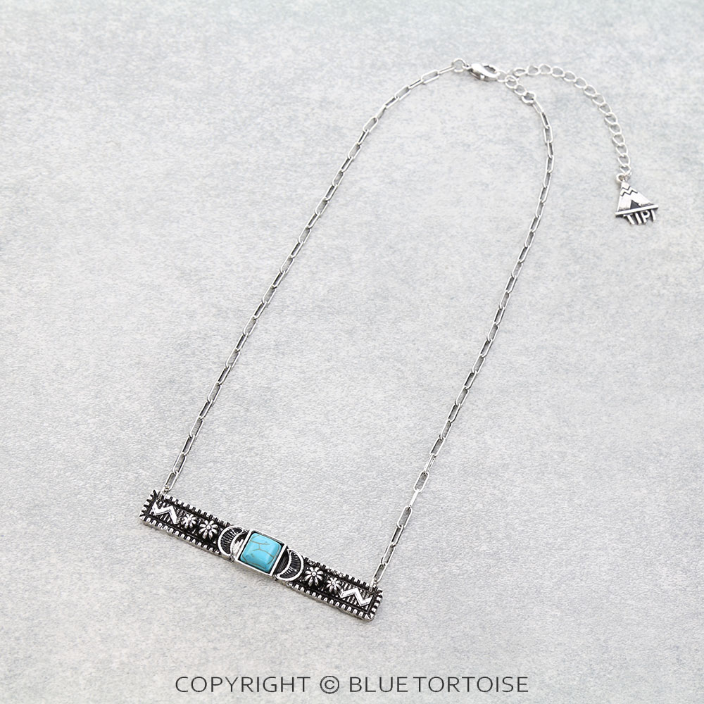 Western Horsebit Bar Necklace