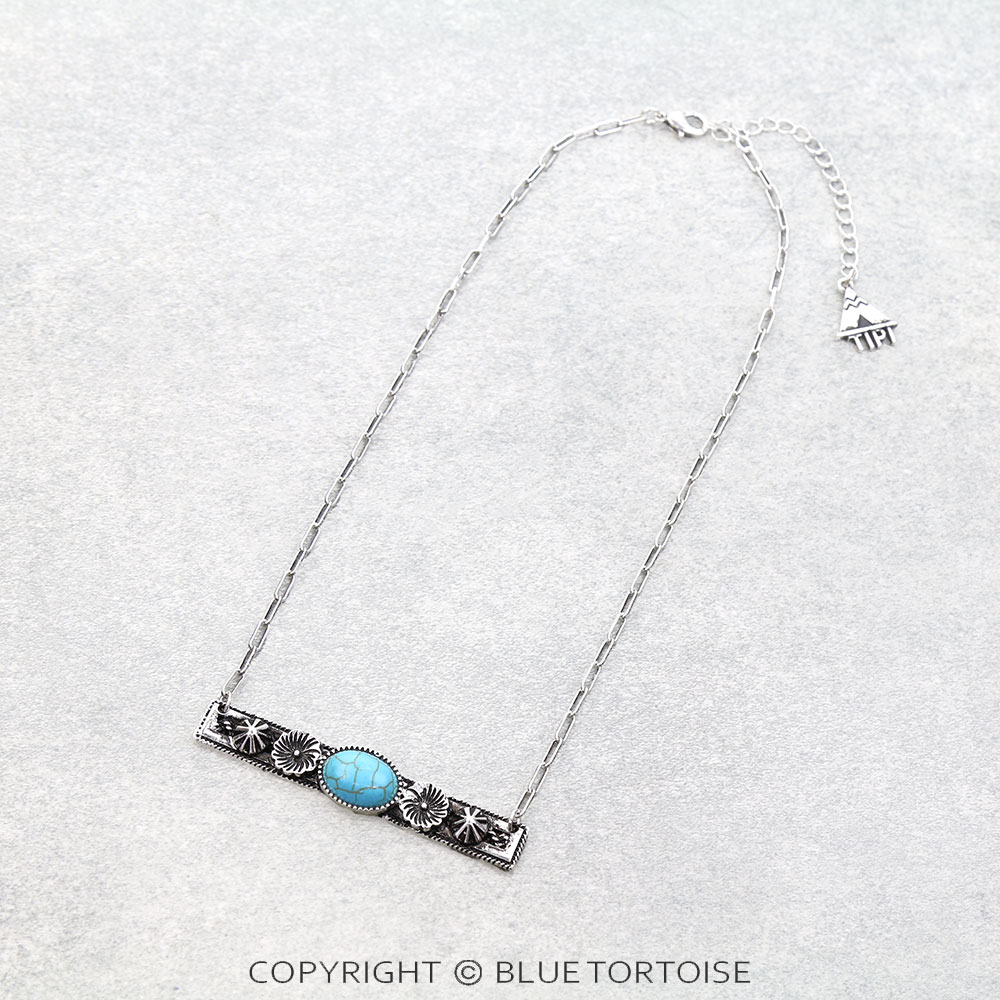 Western Flower Bar Necklace