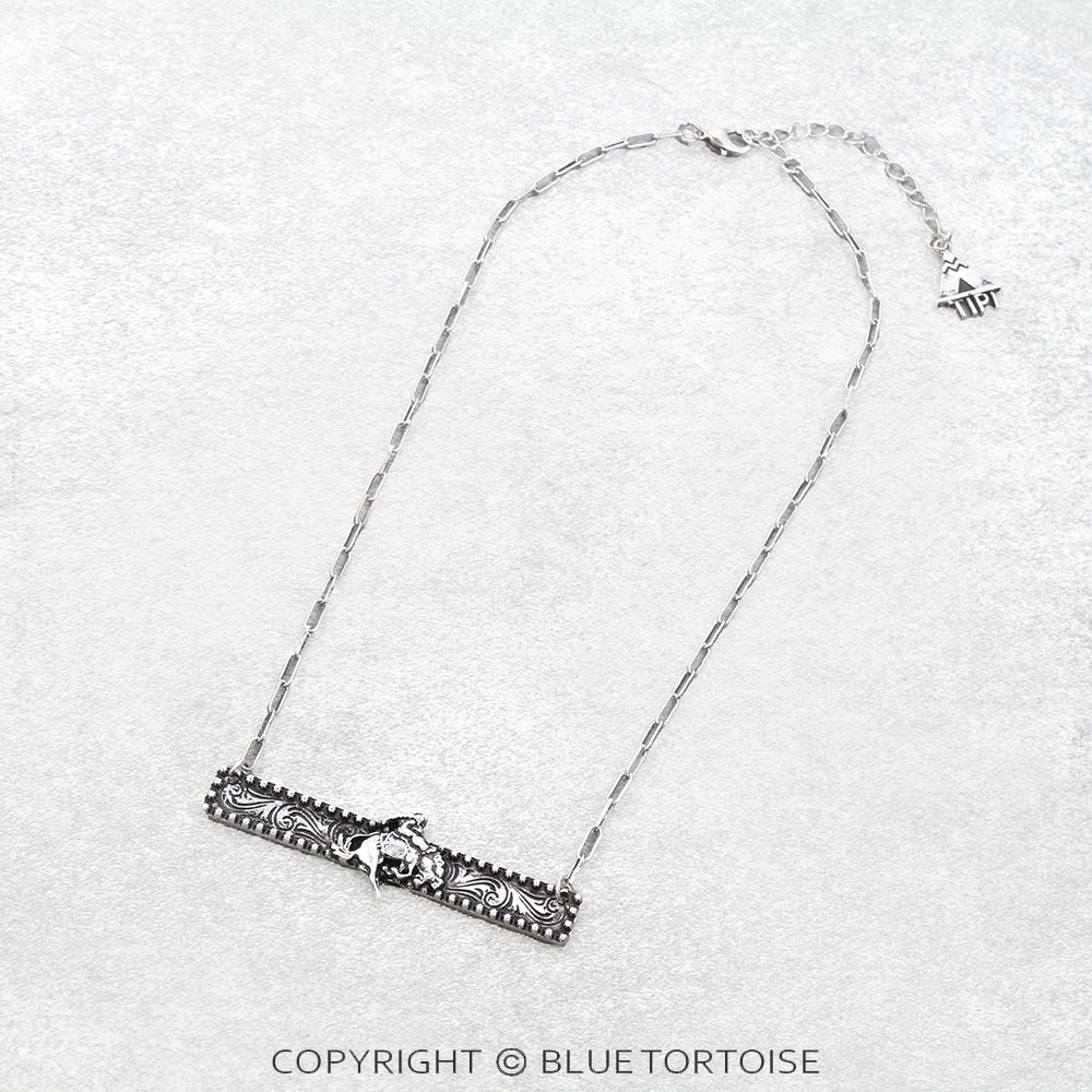 Western Bronc Rider Bar Necklace