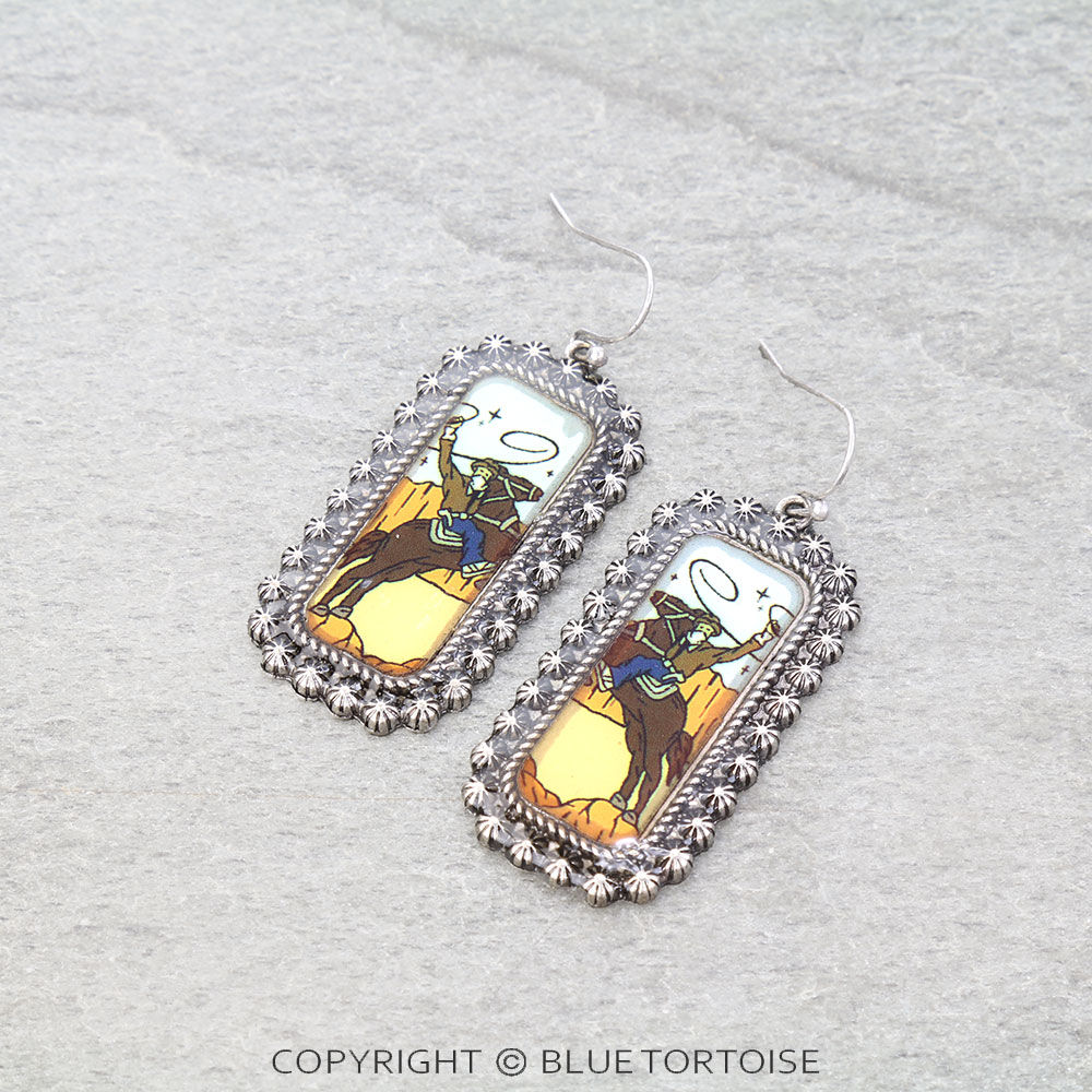 Western Rodeo Bubble Dangle Earrings