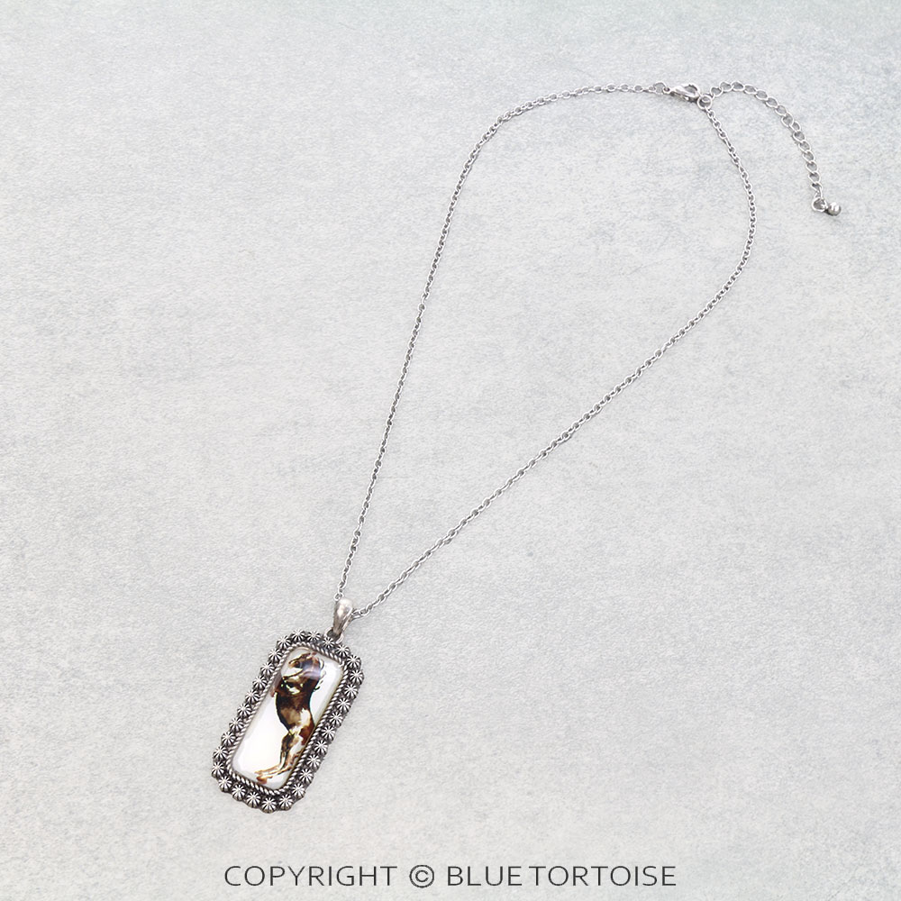 Western Horse Bubble Pendant Necklace