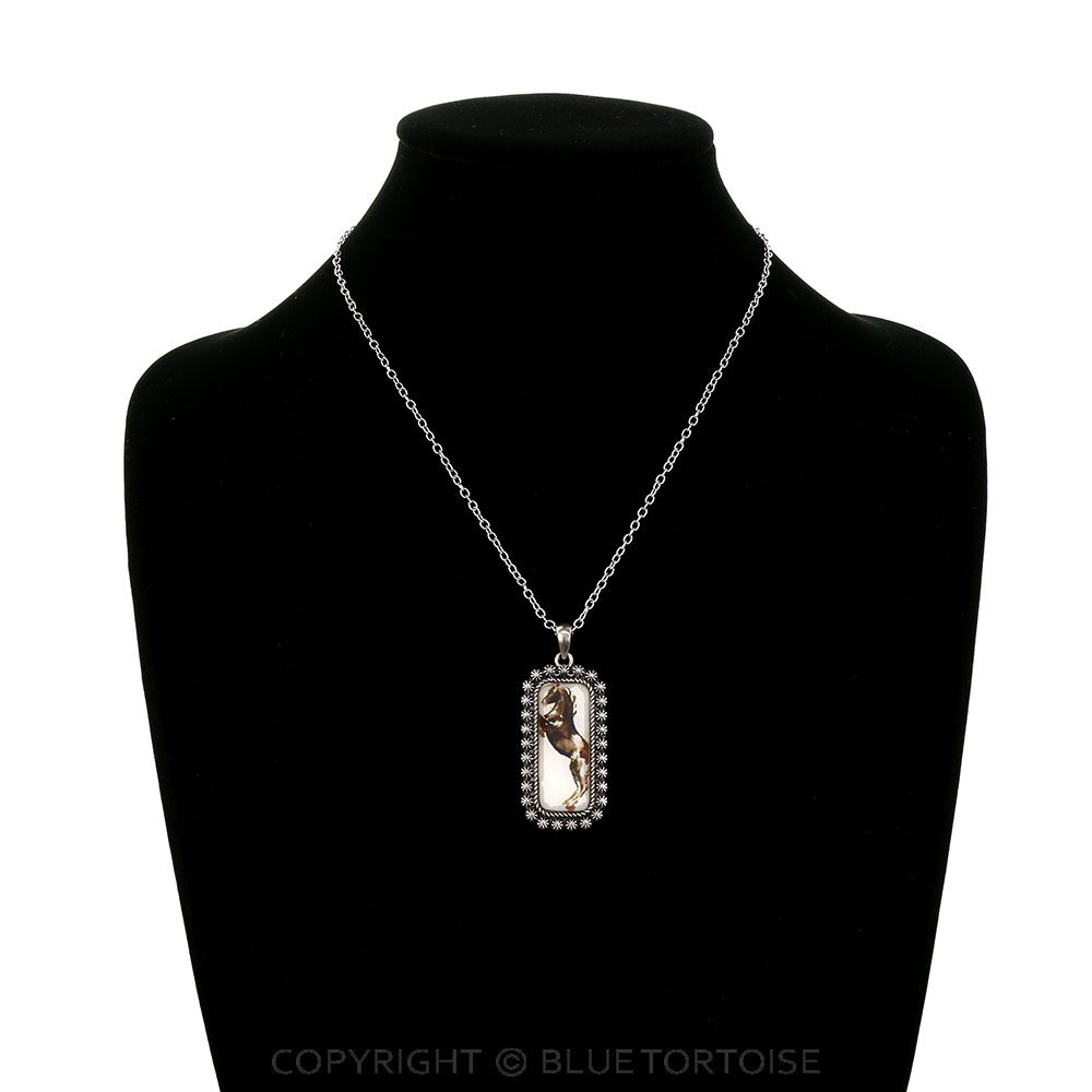 Western Horse Bubble Pendant Necklace - Image 2