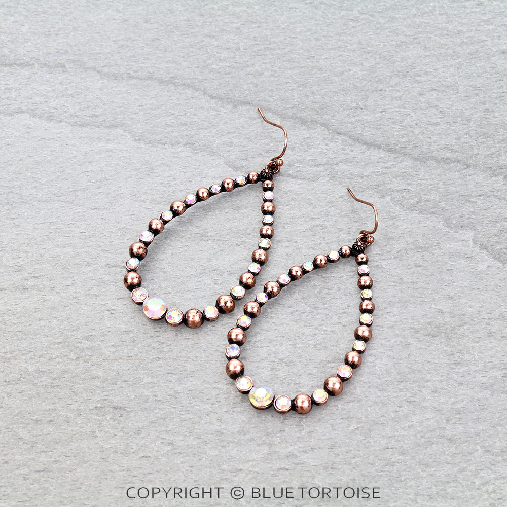 Western Teardrop Stone Dangle Earrings