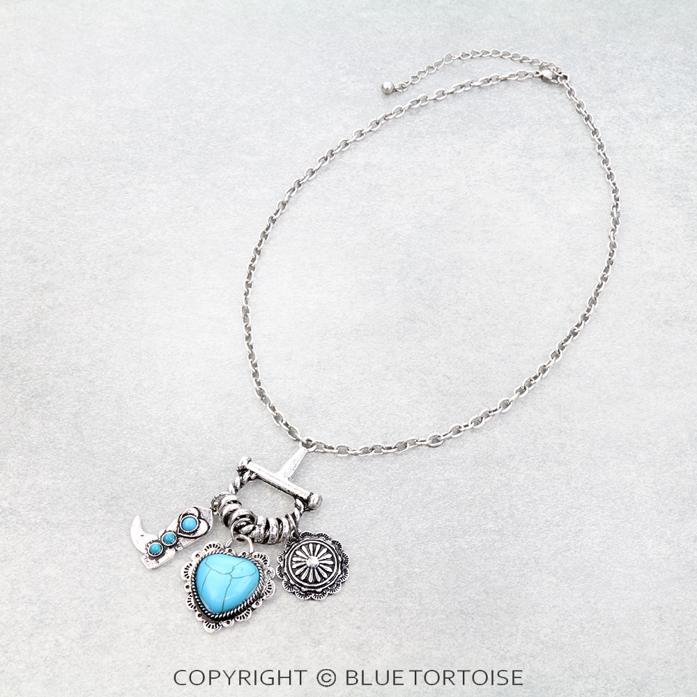 Western Heart Stone Necklace