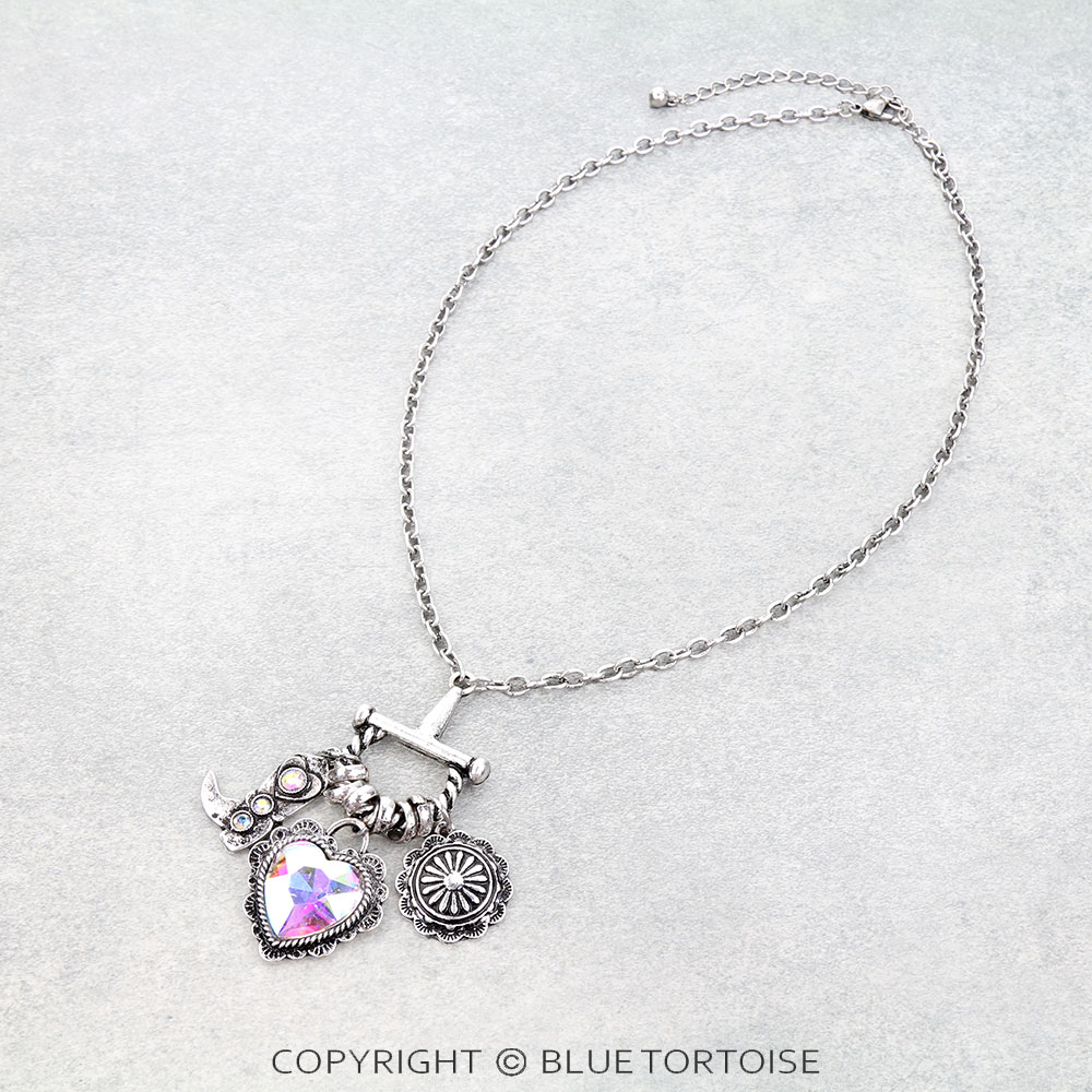Western Heart Stone Necklace