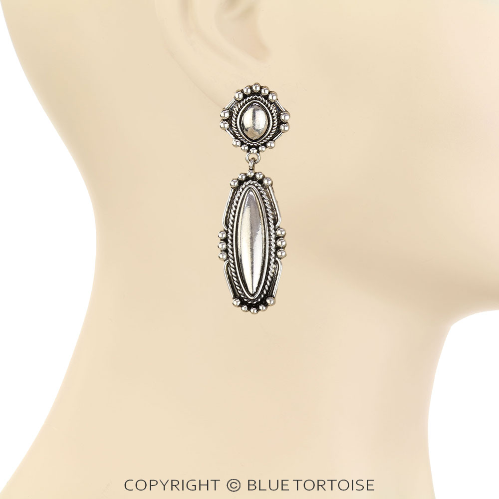Western Oval Concho Stud Earrings - Image 2