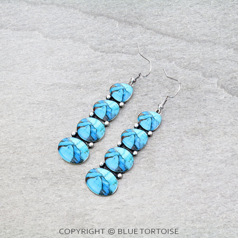 Western Stone Bar Dangle Earrings