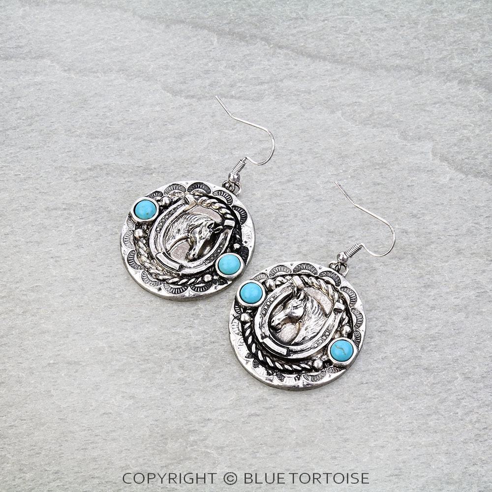 Western Horse Dangle Earrings