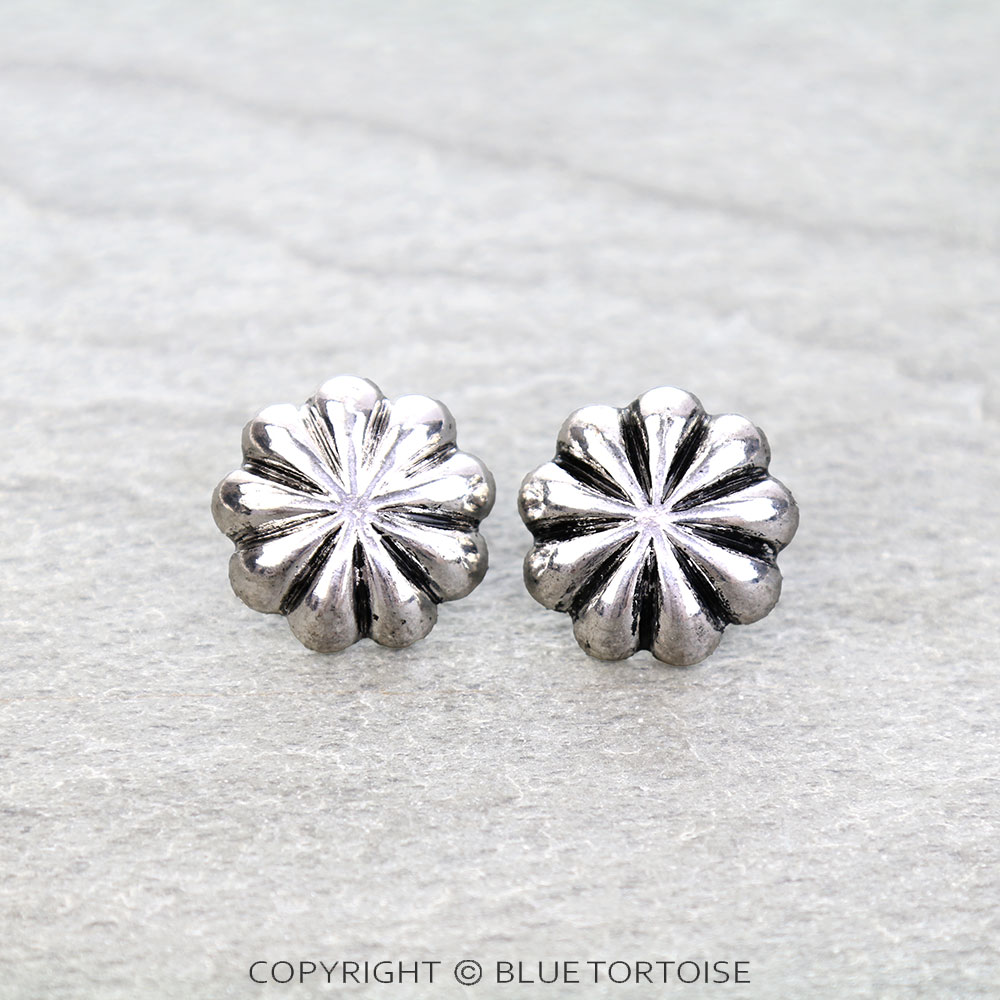Western Concho Stud Earrings