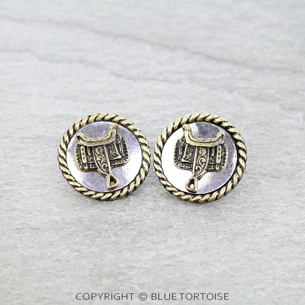 Western Saddle Stud Earrings