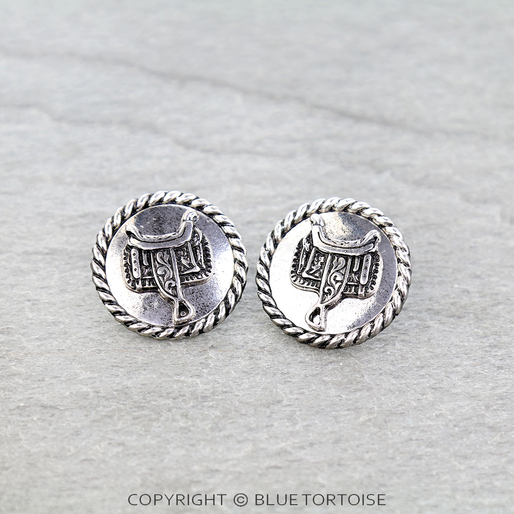 Western Saddle Stud Earrings