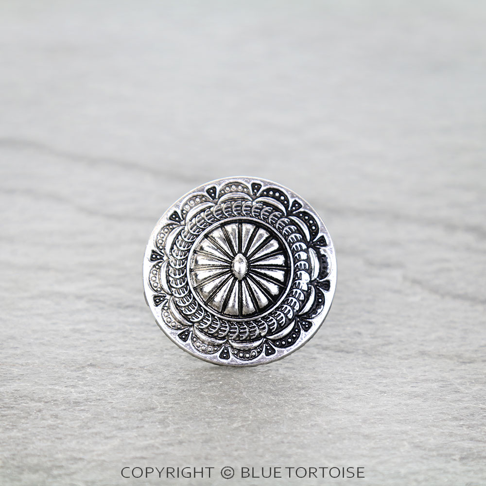 Western Concho Stone Cuff Ring