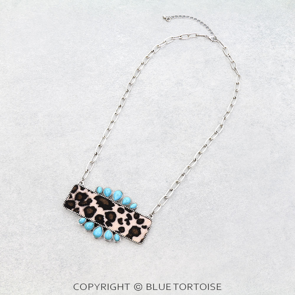 Western Leopard Bar Necklace