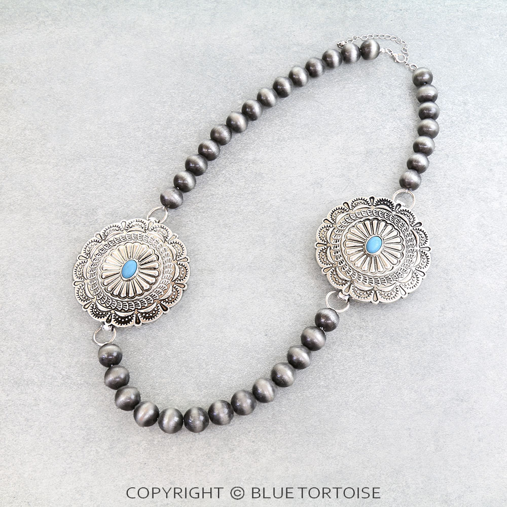 Western Concho Charm Necklace