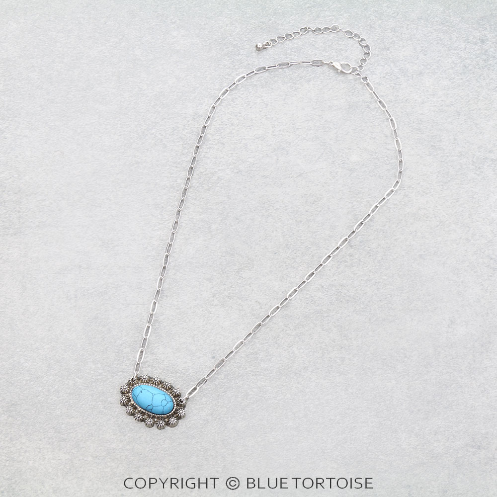 Western Concho Stone Necklace
