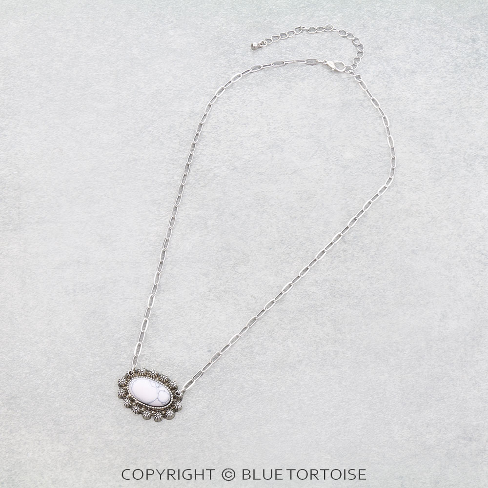 Western Concho Stone Necklace