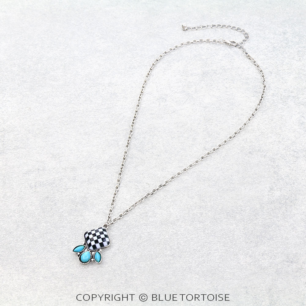 Western Checker Stone Necklace