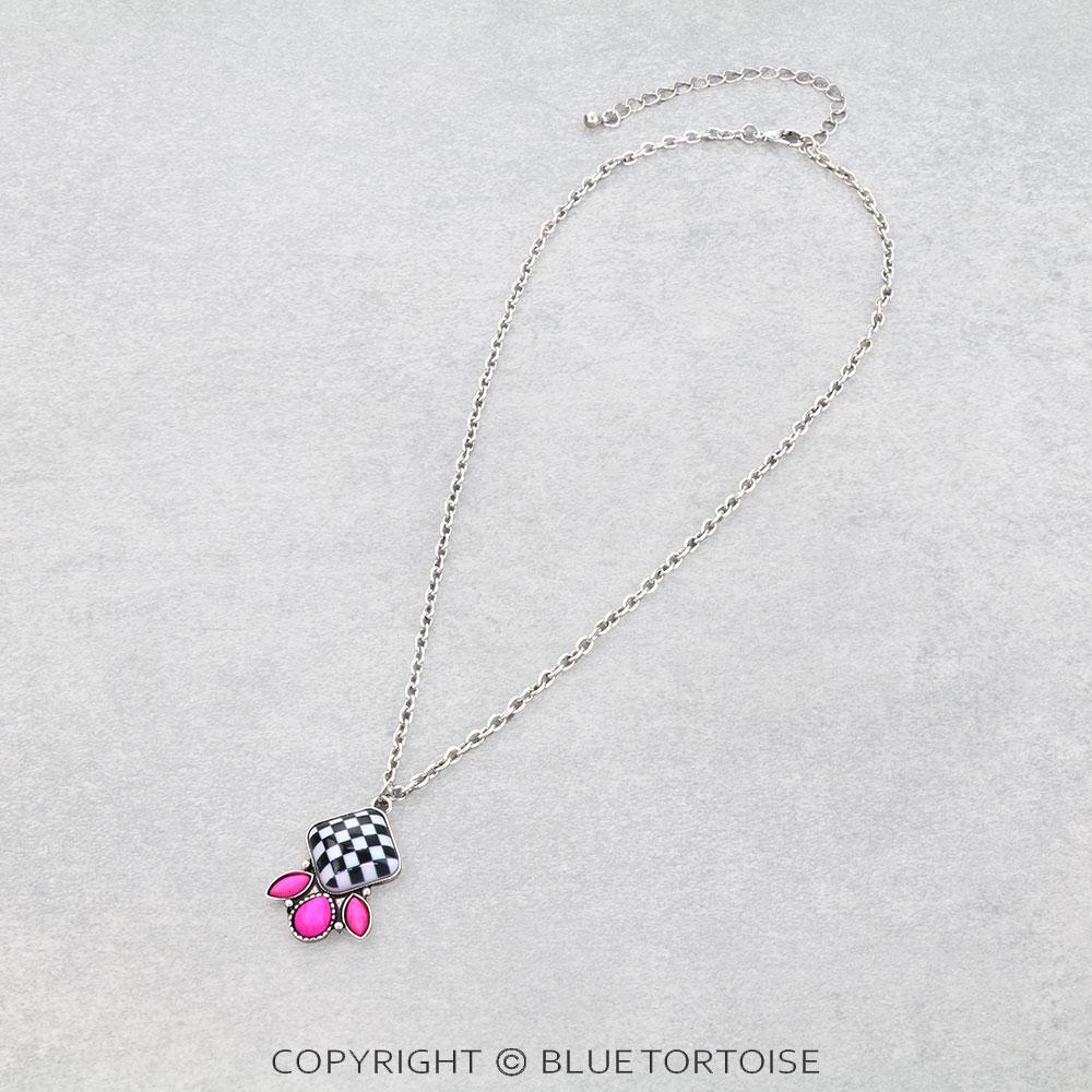 Western Checker Stone Necklace