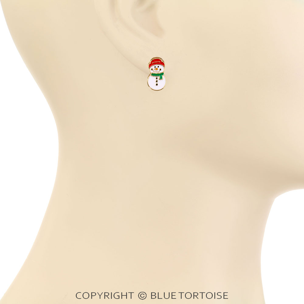 Christmas Snowman Stud Earrings - Image 2