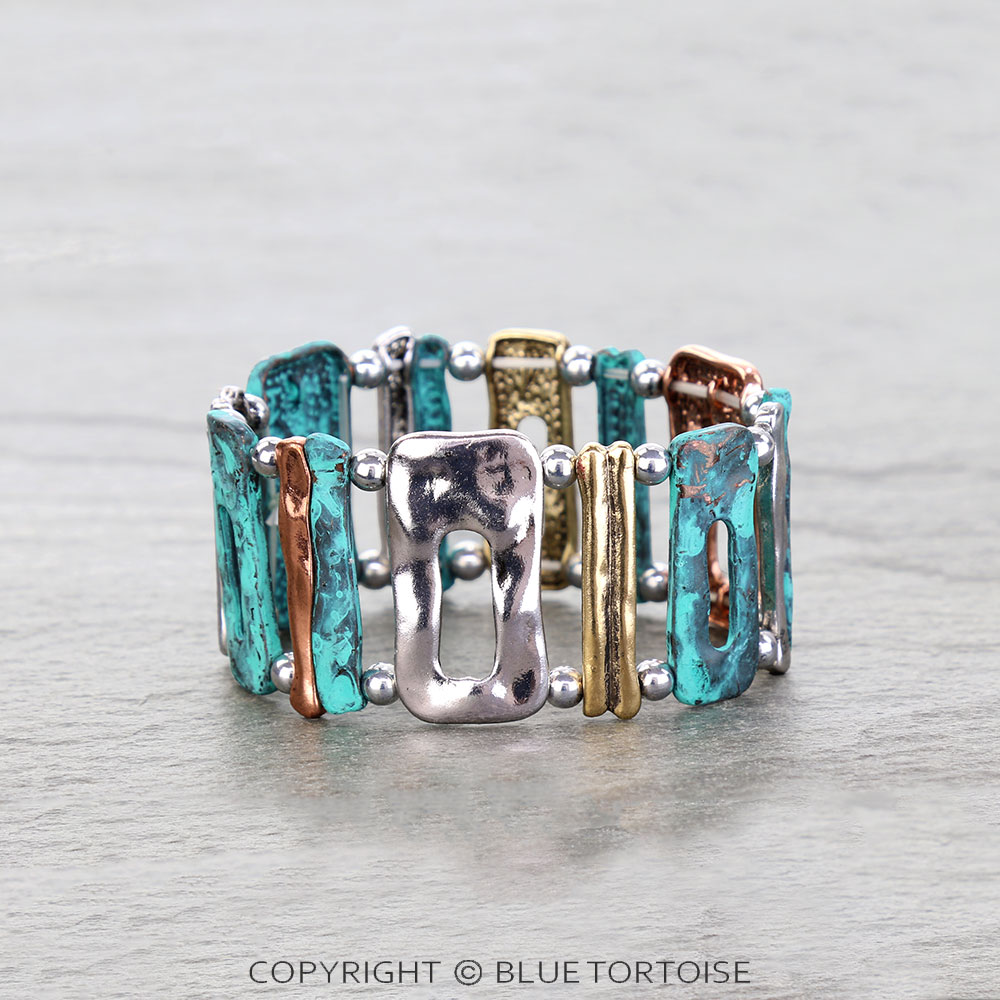 Western Hammered TXR Stretch Bracelet