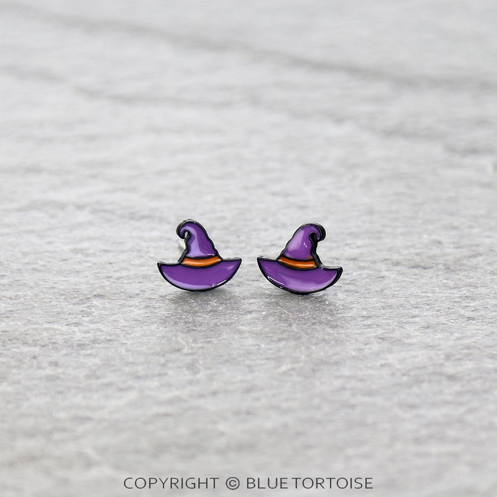 Halloween Witch Hat Stud Earrings