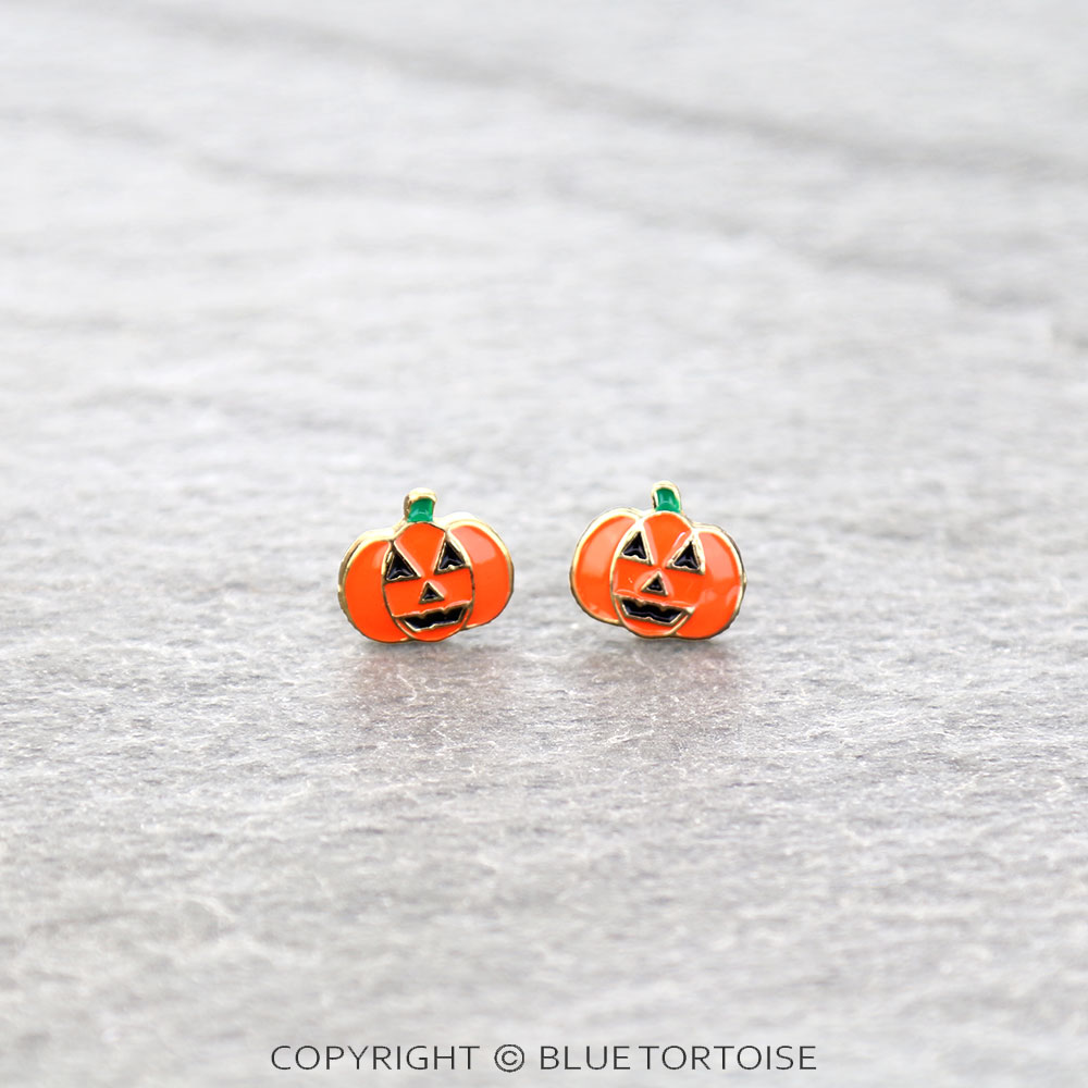 Halloween Jack-O'-Lantern Stud Earrings