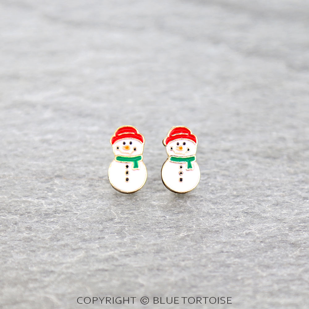 Christmas Snowman Stud Earrings