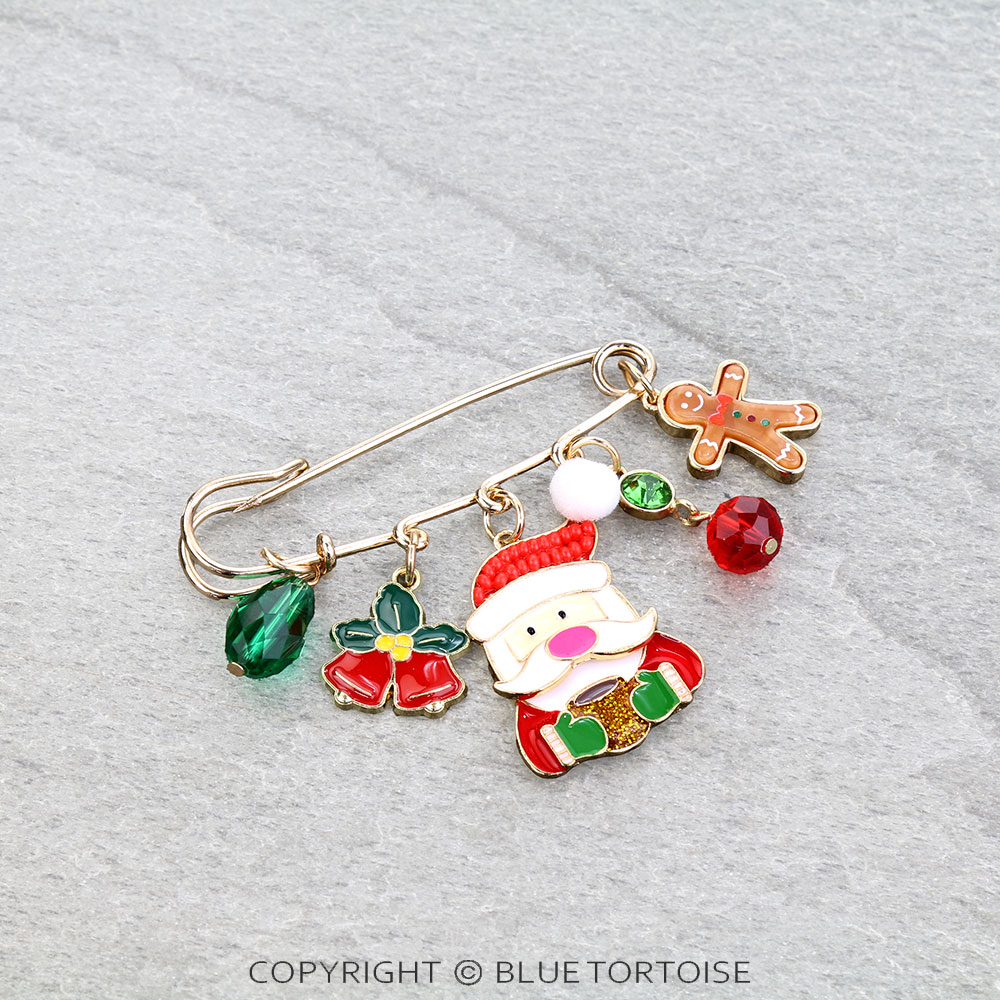 Western Christmas Theme Brooch Pin