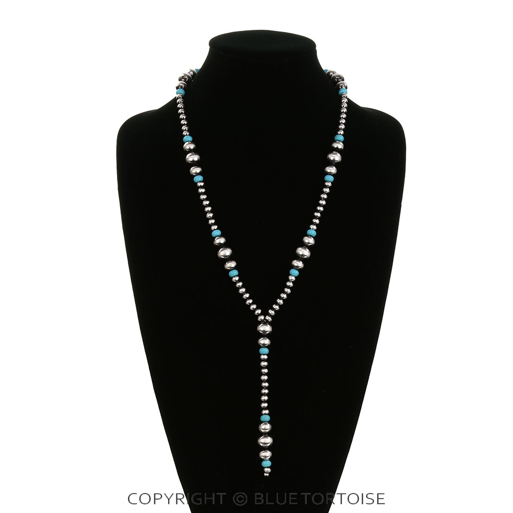 Navajo Style Bead Y Necklace - Image 2