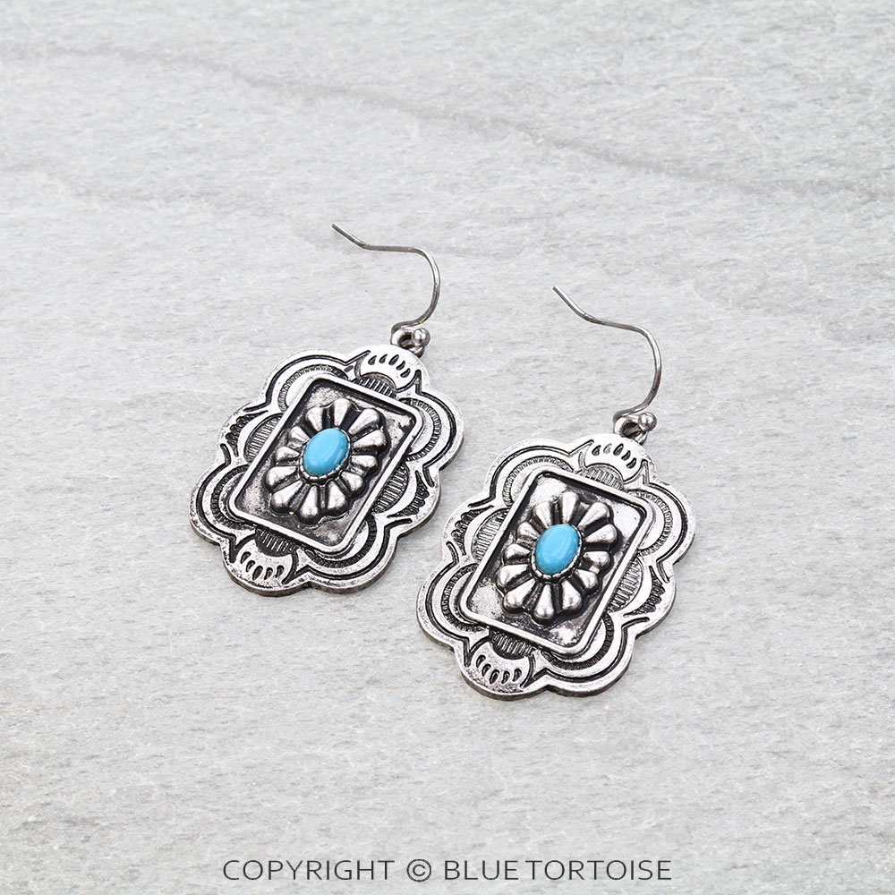 Western Concho Dangle Earrings