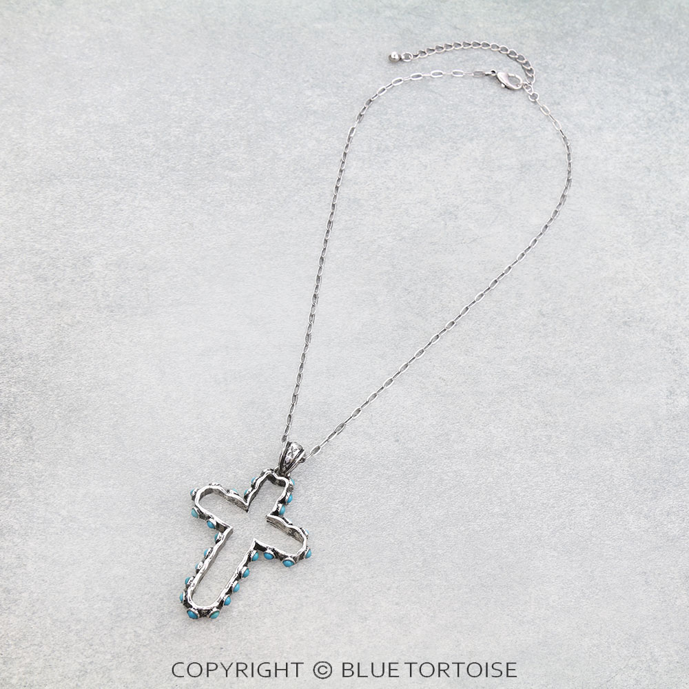 Western Cross Stone Necklace - Image 3