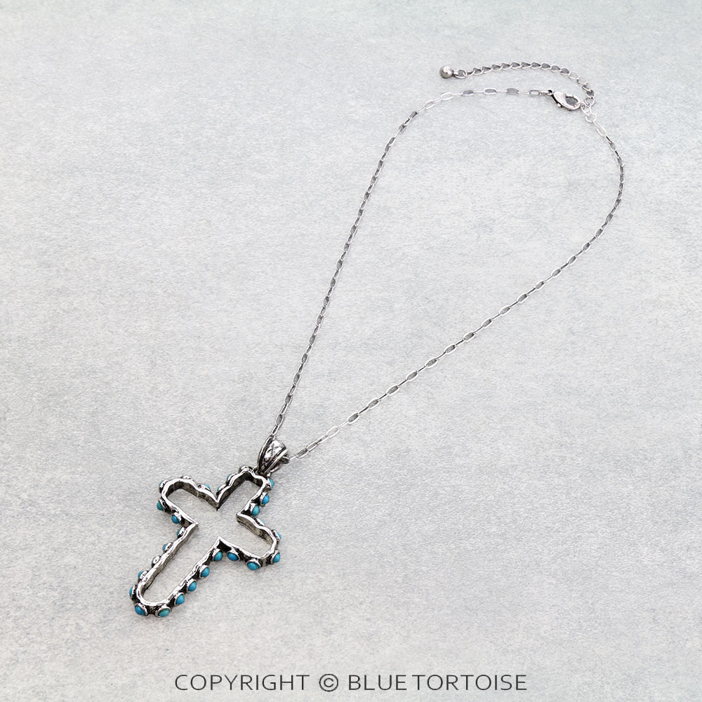 Western Cross Stone Necklace