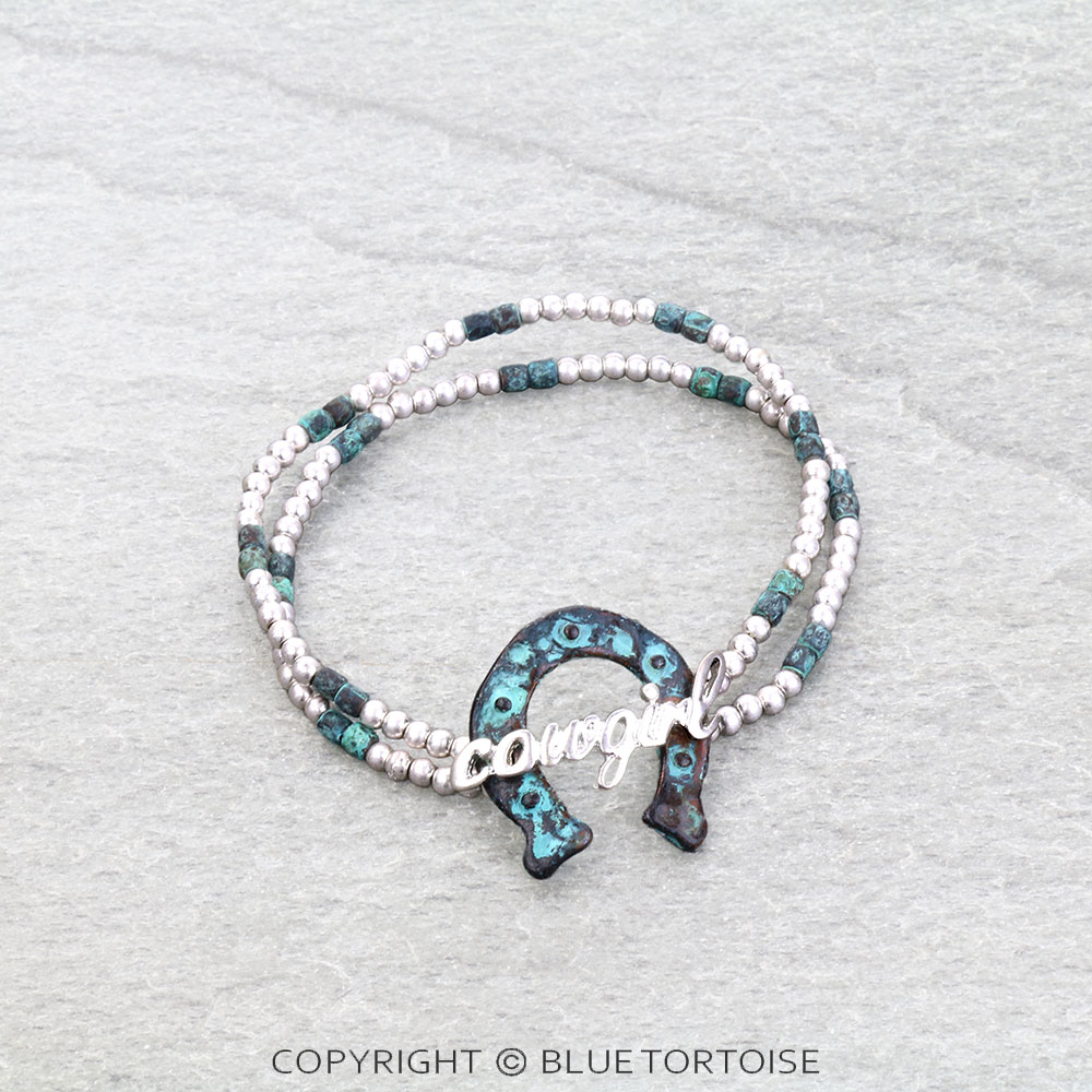 Western Horseshoe Cowgirl Stretch Bracelet