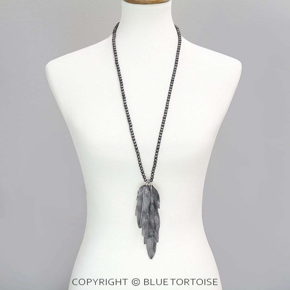 4mm Western Leaf Pendant Necklace Set - Image 2