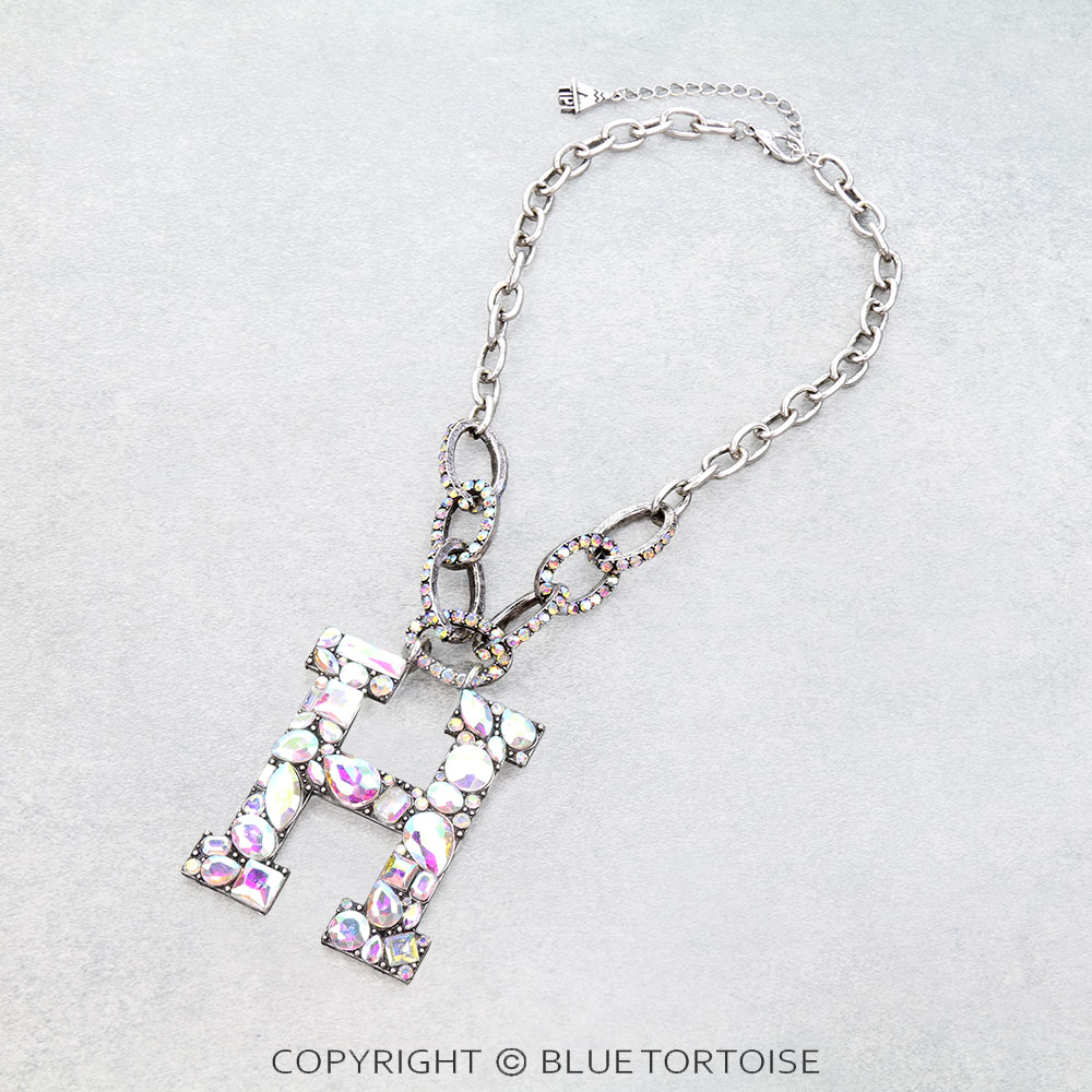 Western Large Initial AB Chain Necklace