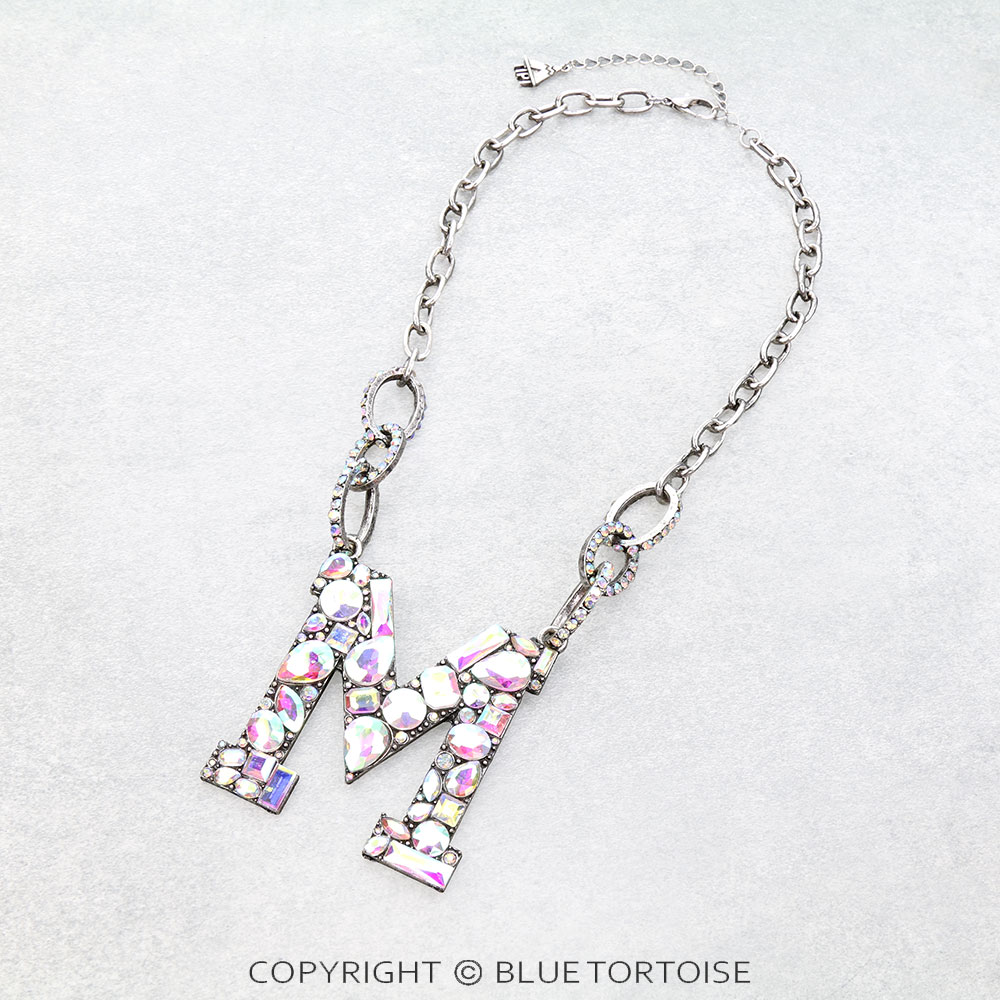 Western Large Initial AB Chain Necklace