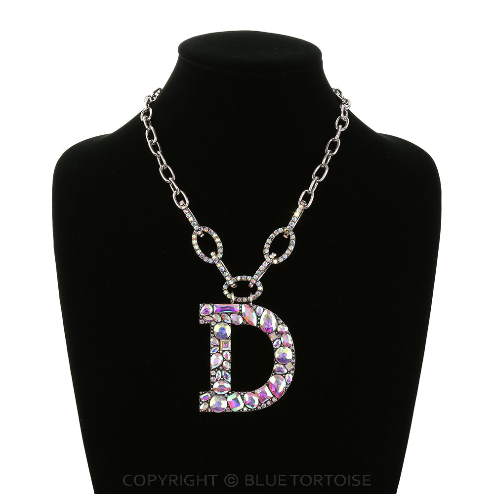 Western Large Initial AB Chain Necklace - Image 2