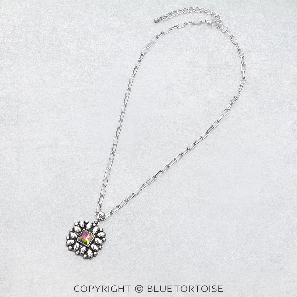 Western Flower Concho Necklace