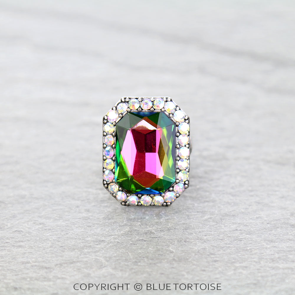 Western Octagon Stone Stretch Ring
