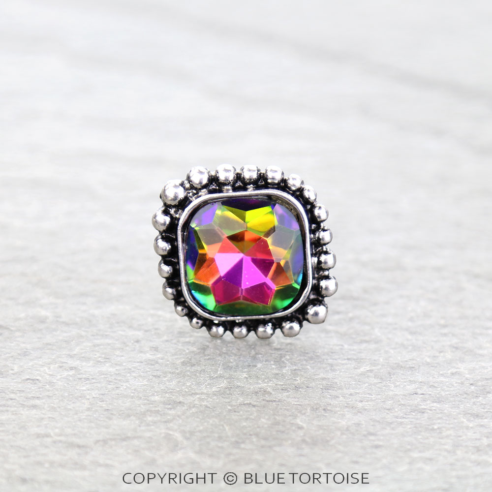 Western Square Stone Cuff Ring