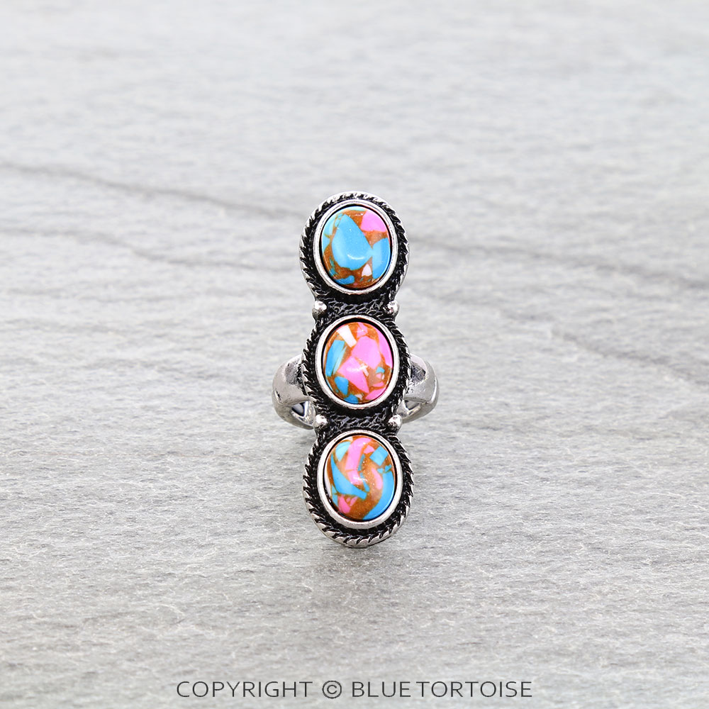 Western 3 Stone Stretch Ring