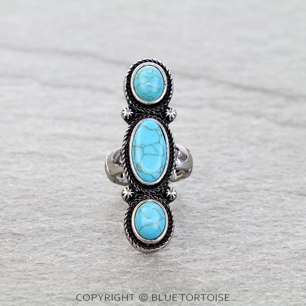 Western 3 Stone Stretch Ring